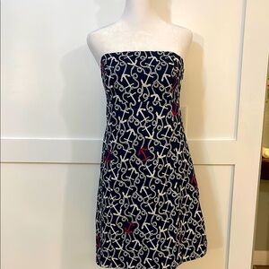 Lilly Pulitzer nautical strapless dress in size 8. Excellent condition